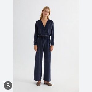 Labeca Midnight Blue Velveteen Jumpsuit NWOT